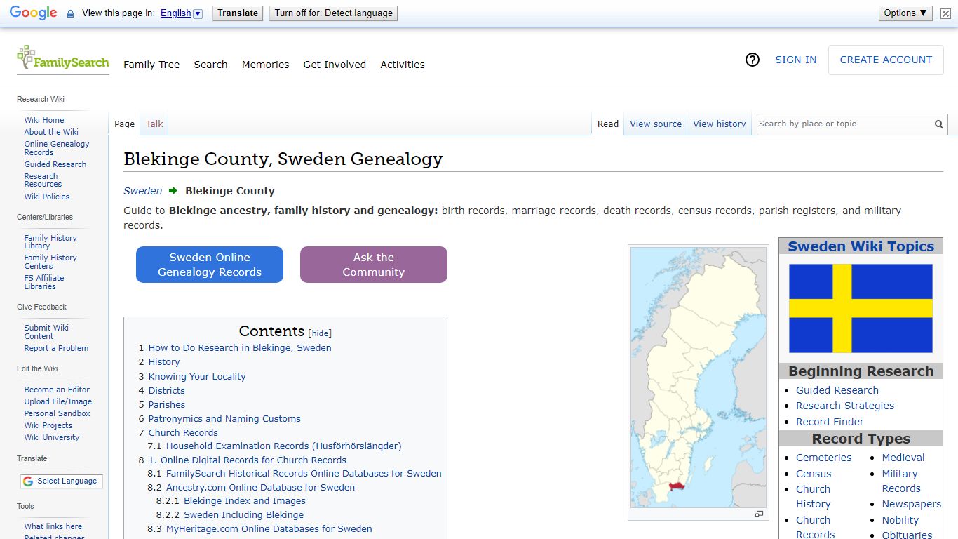 Blekinge County, Sweden Genealogy • FamilySearch